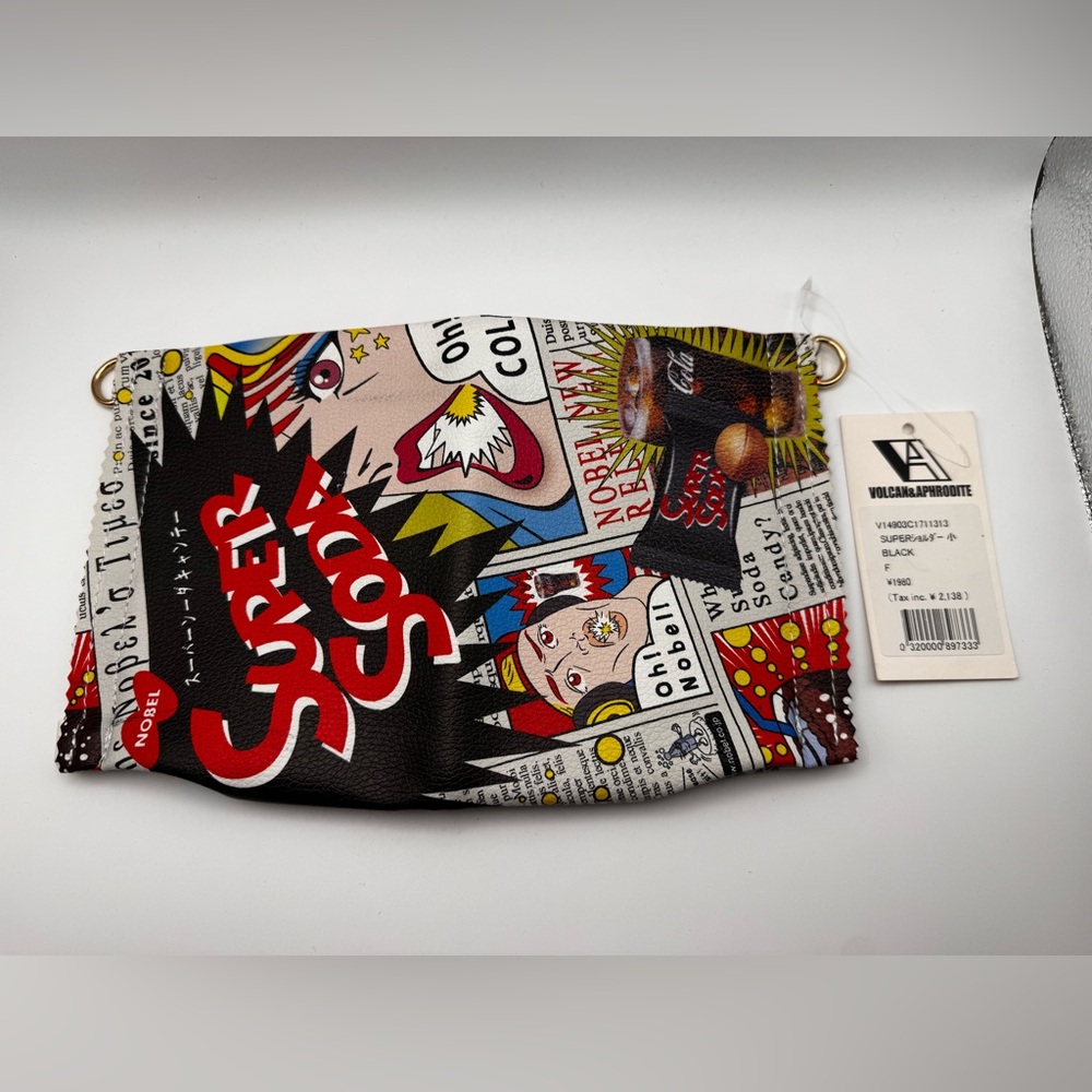 Volcan & Aphrodite Super Soda Cola Pop Zippered Clutch Purse Bag NWT Red Yellow
